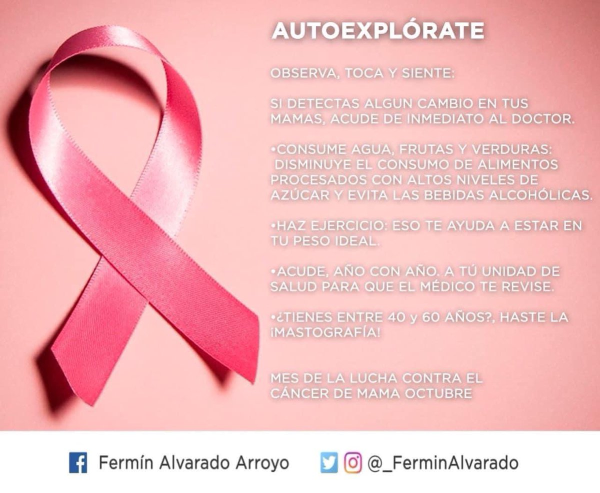 Juntos contra el Cáncer 
🎀
Estamos con ustedes en esta lucha por más recursos para la prevención, atención y la vida. 

#19DeOctubre #DíaMundialContraElCancerDeMama