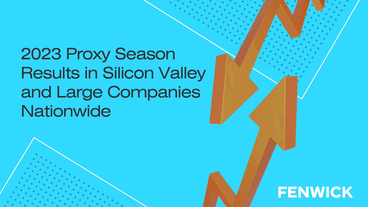 FenwickWest's tweet image. No public company is immune to stockholder pressures. Check out our latest report analyzing the 2019-2023 proxy seasons for the tech and life sciences companies on the SV150 and the S&amp;amp;P 100: ow.ly/VAE550PYNJ4

#proxyseason