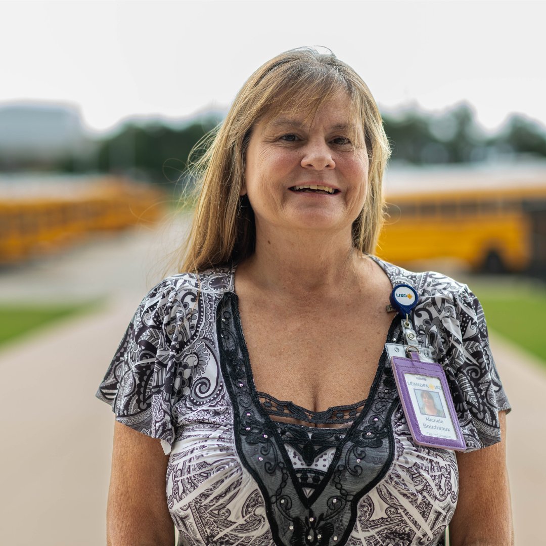 LeanderISD's tweet photo. Michele Boudreaux | #1LISD North Transportation Team Lead Supervisor

Michele Boudreaux was born &amp; raised in Kansas City, MO. She has been married to her husband Robert for 11 years &amp; has 3 daughters and 4 beautiful grandchildren.

#TransportationAppreciationWeek #NoPlaceLikeLISD https://t.co/M5SGeJipN1