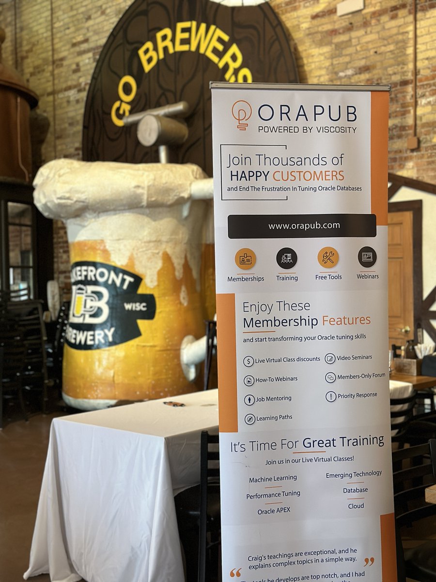 ViscosityNA's tweet photo. Milwaukee Tech Day is wrapping up!๐ฅณ
First impressions, behind-the-scenes snaps, & loads of tech vibes.
Tech talks on #AI & #ML, #OracleDatabase23c, #MySQL HeatWave, #SQL tuning, DIY #ChatGPT. And all the action LIVE!
With @Quest @Oracle @OraPubInc
#VNA #OraPub #oracleaces https://t.co/TEWkDIDfY9