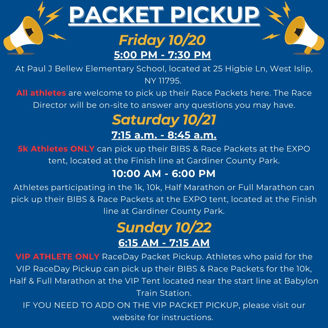 SuffolkMarathon's tweet photo. Please see below for information regarding packet pickup schedule. For more detail, please visit https://t.co/UbPLLsy31u

#BabylontoBayshore #CHSCMarathon #FreedomFest2023 #THeCauseway #run #running #fitness #runningmotivation #runnersofInstagram #instarunners #suffolkmarathon https://t.co/n1kozwSIvb