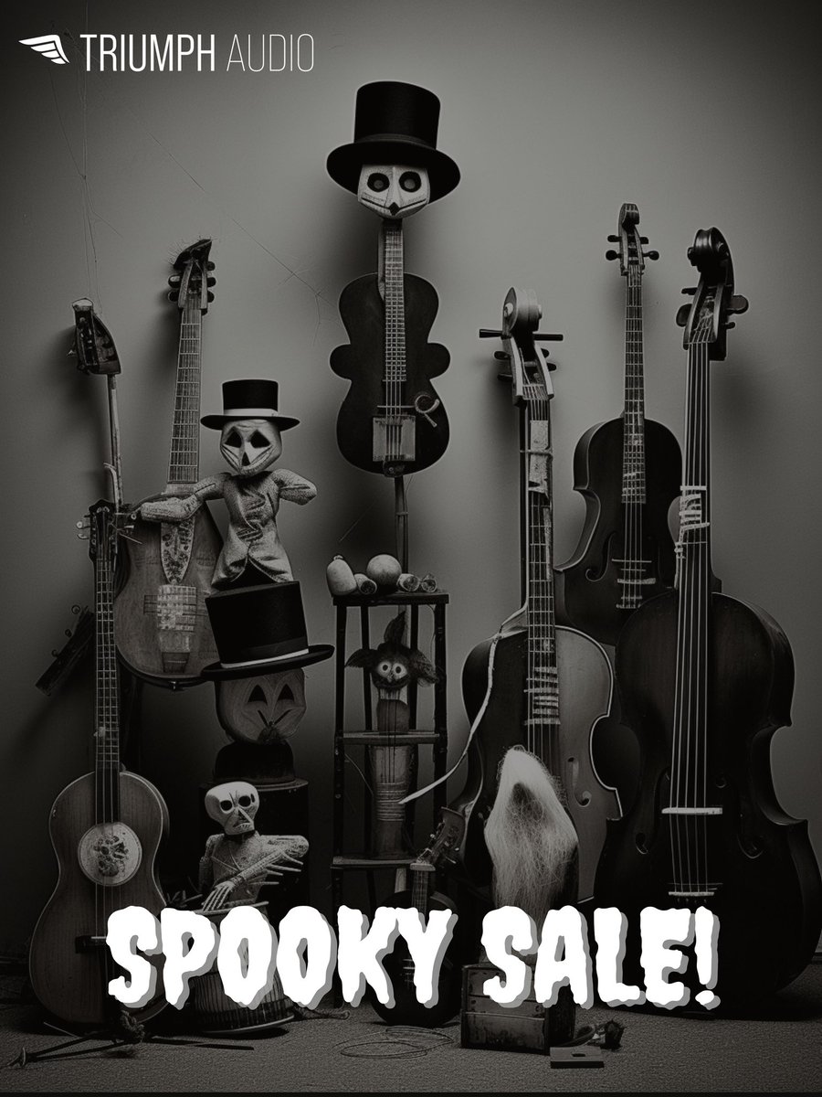 triumph_audio's tweet image. Let the Spooky Sale! begin!! 
Our entire line up is on sale now thru Halloween! Everything is half off or more. 
Visit:  triumphaudio.com
#samplelibrary #kontakt #sale #halloween