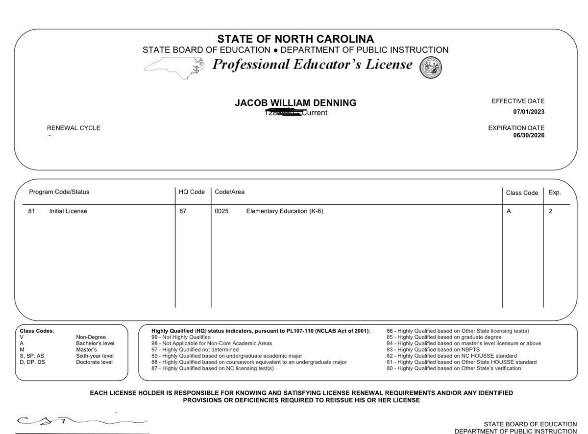 MrJacobDenning's tweet photo. Officially a Highly Qualified licensed teacher! (After waiting four months for my license to be approved). Proud to be a teacher @smithmagnetes https://t.co/fEdOWaqDtP
