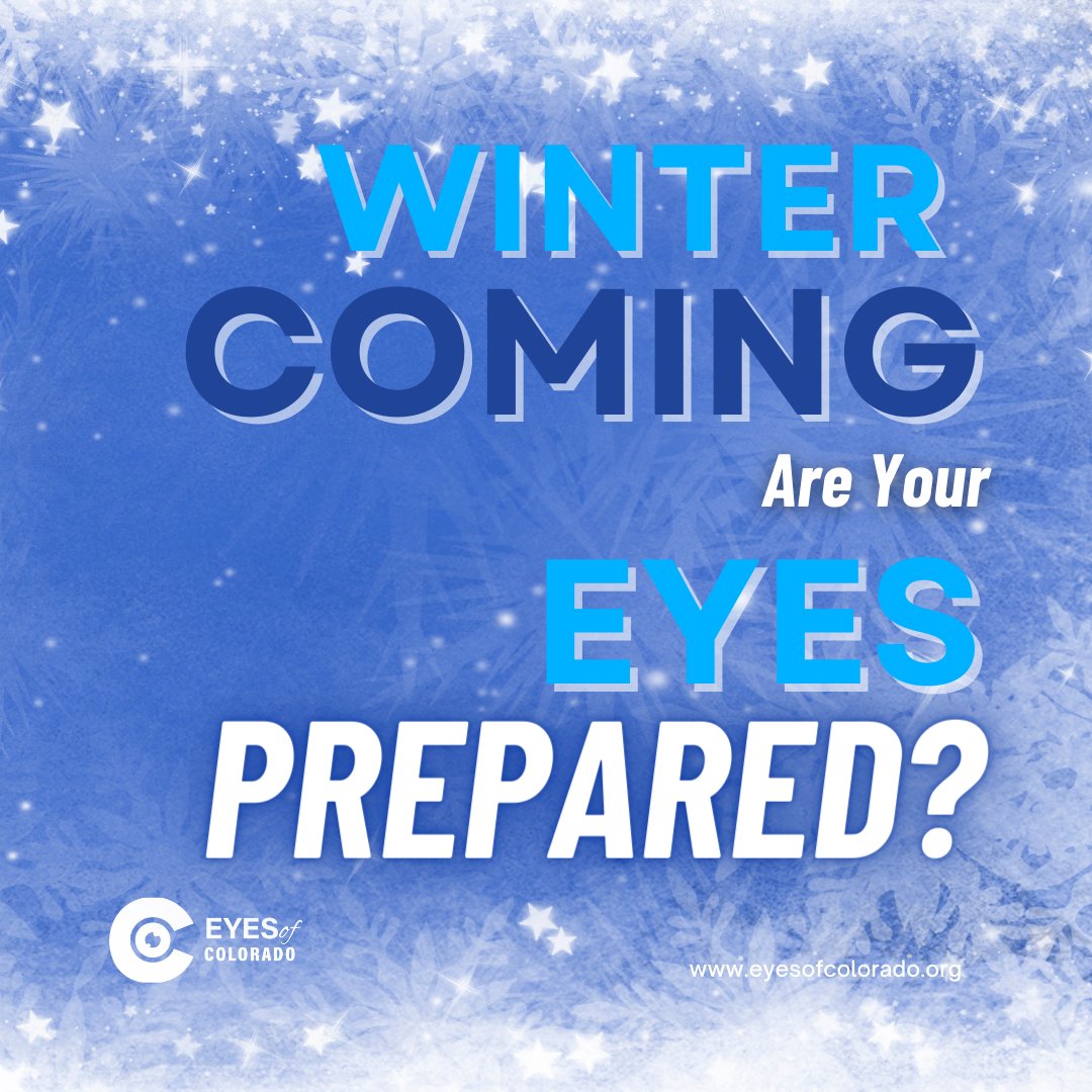EyesColorado's tweet photo. Winter weather is one of the leading causes of dry eye symptoms because air has less moisture, the wind is likely to be more intense, and cold can wick away the eye’s natural lubricant. Nearly 20 million Americans experience dry eyes. Learn more at https://t.co/ADM0dOl2hr https://t.co/f0zjku40kM