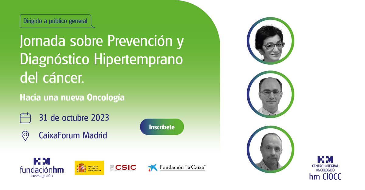 HMHOSPITALES's tweet photo. 🗣️Participa en nuestra jornada de divulgación sobre Diagnóstico Hipertemprano del #Cáncer, un espacio en el que hablaremos sobre las novedades en el tratamiento e investigación de #Oncología, #Cardiología y #Neurociencias...➕INFO👉https://t.co/fuoKFBMz2W
@CSIC @CienciaGob #FiHM https://t.co/urGSTemZD1