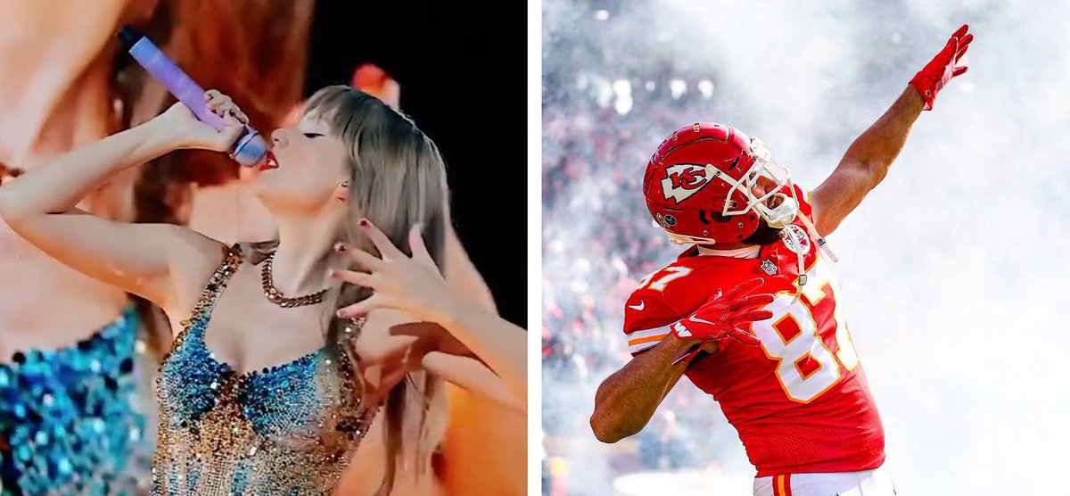 “I’ve been the archer”
•
Travis has a signature arrow pose that’s almost identical to Taylor’s choreography during the archer on the eras tour