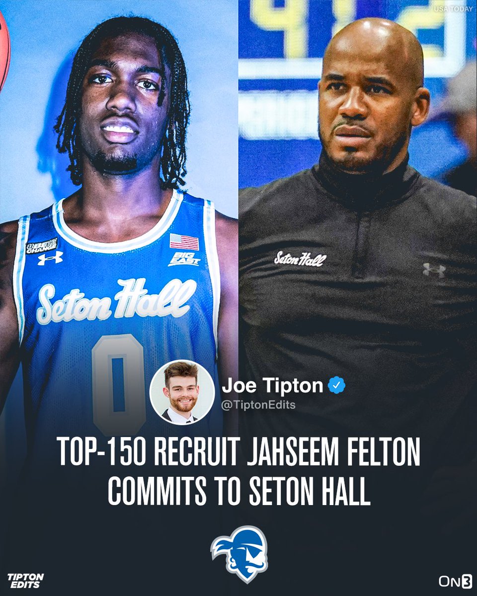JoeTipton's tweet photo. NEWS: Jahseem Felton, the No. 120 overall recruit in the 2024 class, tells me he’s committed to Seton Hall. 

Story: https://t.co/EEvTuRLPWA https://t.co/45euINX0m4
