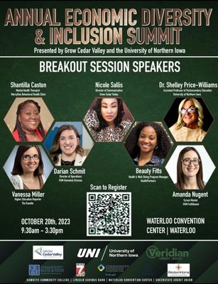 Tomorrow is the big day. Excited to meet community members at the Grow Cedar Valley Economic Diversity and Inclusion Summit 2023! #GrowCedarValley