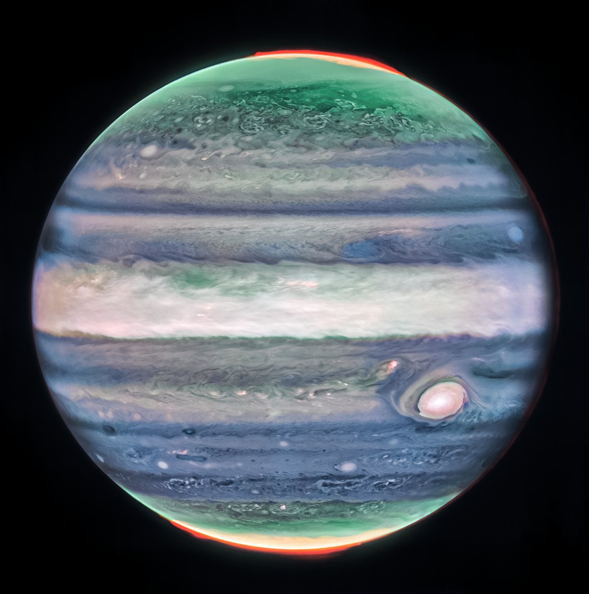 Oh, you like Jupiter's bands? Name one song. @NASAWebb has discovered a massive jet stream over Jupiter’s equator, above the main cloud decks. Webb’s ability to observe the gas giant in infrared is revealing never-before-seen details in its cloud bands: go.nasa.gov/3tKHdjE