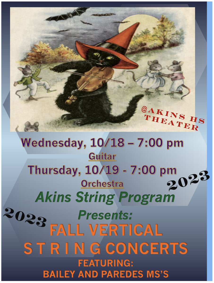 AkinsStrings's tweet photo. Last Night!
Come out and see the Akins Orchestra with guest orchestras from Paredes and Bailey MS’s!!! 7p! @String_Booster @AkinsAISD @AustinISDPAC @AISDArts @AkinsAHA @mrsjendawson @AkinsHSFineArts https://t.co/pThwICbhqt