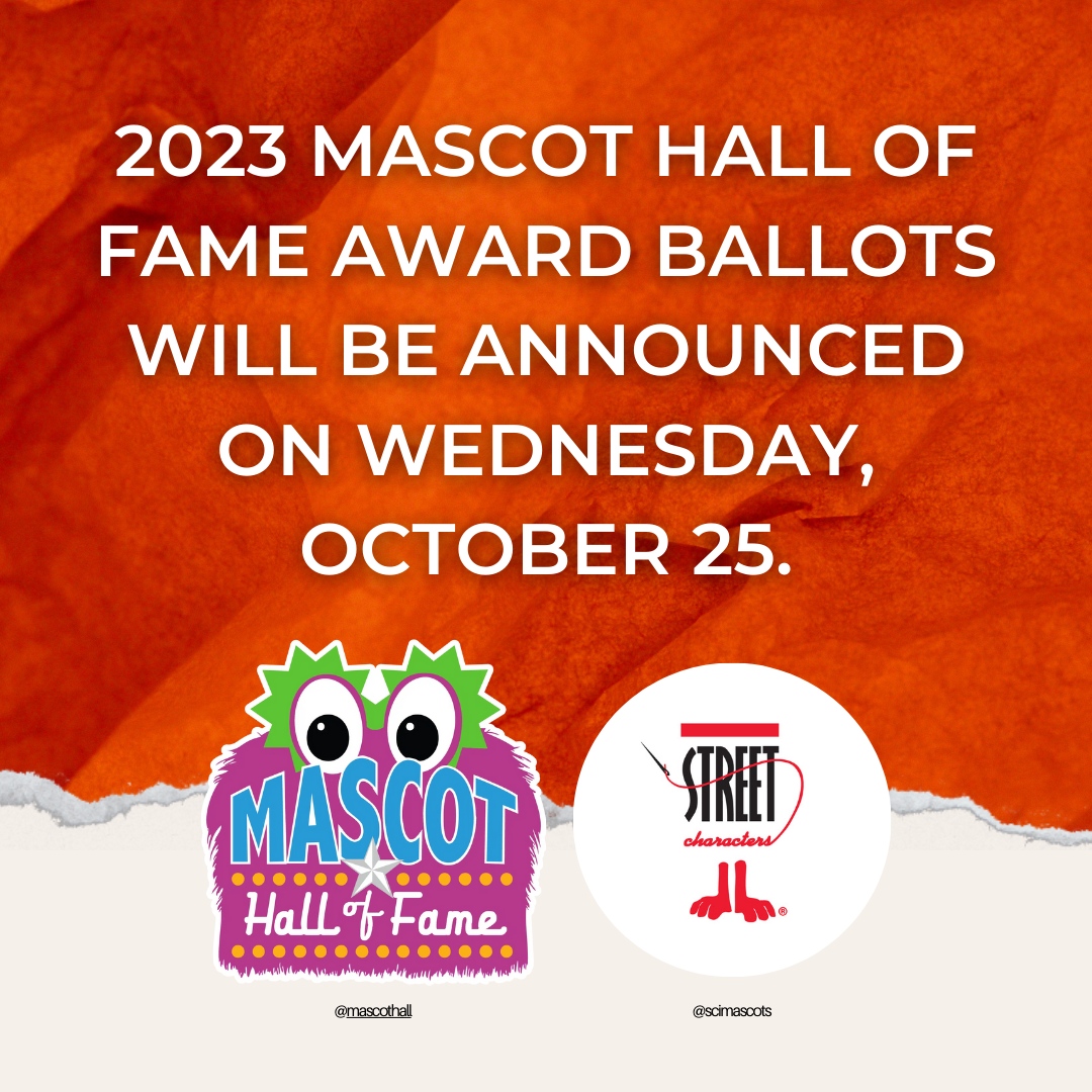 The 2023 Mascot Hall of Fame Award ballots will be revealed on Wednesday, October 25. Who will make history this year? Stay tuned! 🏆🗳️ #MascotHallOfFame2023

mascothalloffame.com/mascot-hof-nom…