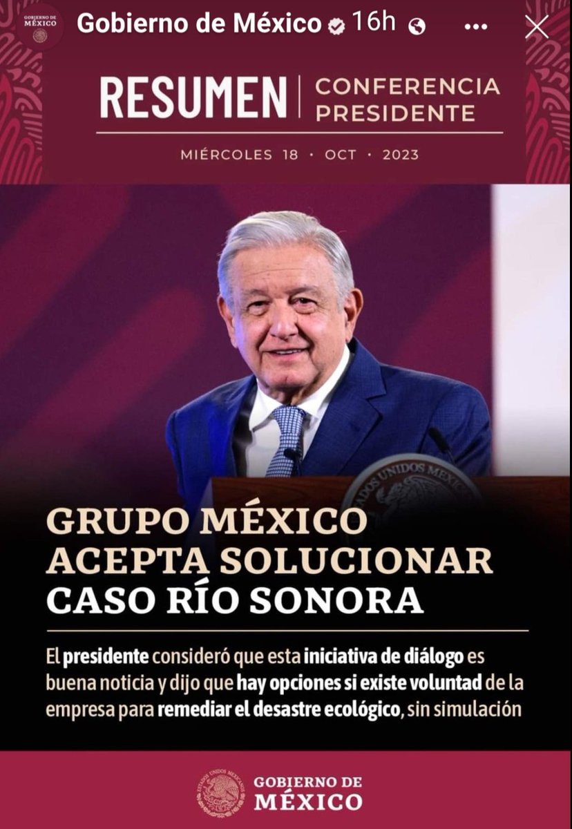 #GrupoMéxico aceptó solucionar caso #RioSonora!

Es todo Presidente, duro contea todos, no se deje de ningun bronco!

SiguemeYTeSigo