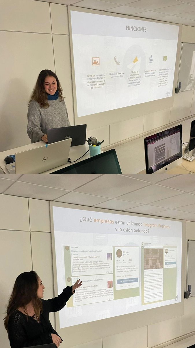 Y si te digo que mis compis <a href="/barbara_bussons/">Bárbara Bussons Urzaiz</a> y <a href="/pau_rucla/">Paula</a> te presentan TELEGRAM? Pensarias que ya lo sabes todo? Think again! Aprenderias que algo sencillo, pero útil como que programar mensajes es posible! A que no lo sabias? pues 𝐞𝐬𝐭𝐨 chaval... es <a href="/aulaCM/">Aula CM - Escuela de Comunicación y Marketing</a>! <a href="/MktMindsAgency/">Marketing Minds Agency | Agencia de Marketing</a>🧠