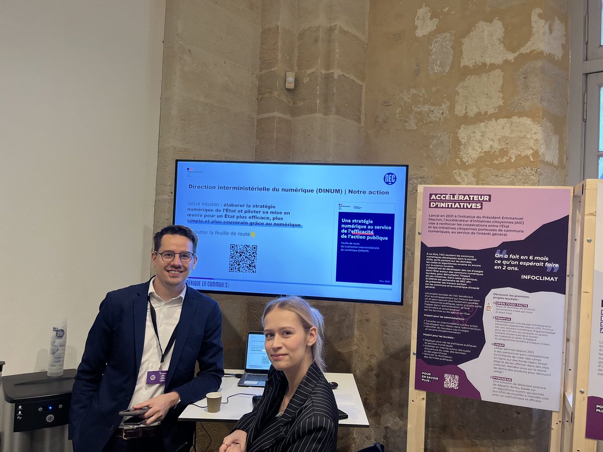 Première journée du @NumEnCommuns terminée. Bilan en une question : quelles ressources numériques existent pour les établissements publics sans sacrifier son indépendance, sa souveraineté et le contrôle des données des usagers ?
<a href="/_DINUM/">DINUM</a> <a href="/ANCTerritoires/">Agence nationale de la cohésion des territoires</a>