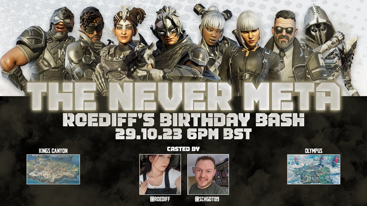 Come join our content creator <a href="/Roediff/">roe💕</a>'s birthday tournament, The Never Meta.  

You can only play legends she has chosen, full team sign up. Just for fun. No sweats.... because no meta.  

challengermode.com/s/Convergent/t…

Artwork by: <a href="/iiTzEnchantress/">Enchantrxss</a>