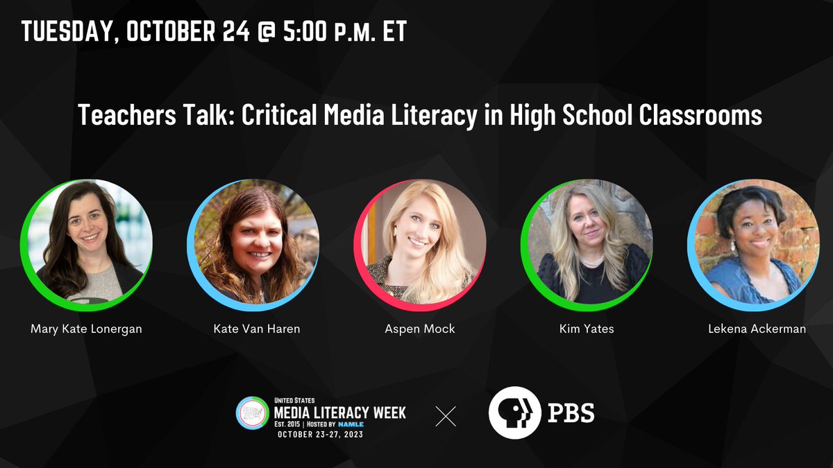 AB_Mock's tweet photo. Honored to be featured by @MediaLiteracyEd &amp; @pbsteachers as part of a panel of educator-leaders and experts in Critical Media Literacy Education for Media Literacy Week next week!  You can join us live, or watch a recording of the discussion here: https://t.co/lceNnSIP5X https://t.co/P2Tx9JNjzv