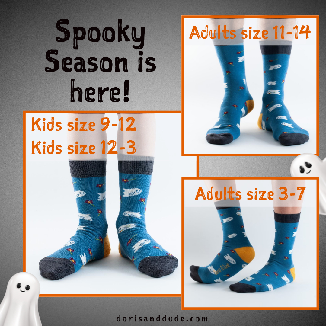 #Halloween is just around the corner, but you still have time to order these super cute ghostie #socks for all the family! The natural goodness of #bamboo and organic cotton will keep little (or big!) feet fresh at Halloween parties and trick or treat walks 😊🦶🦶