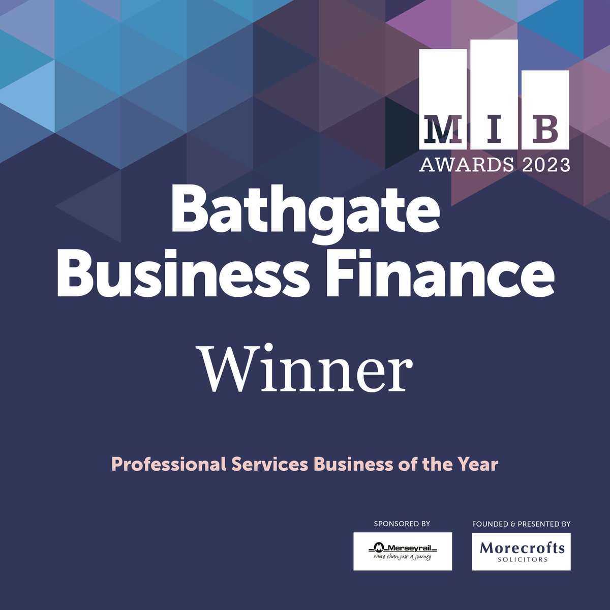 And the Professional Services Business of the Year Award 2023 goes to Wirral-based business finance provider @BathgateBF   A huge well done to the Bathgate team!   #MIB23 #MIBWinners