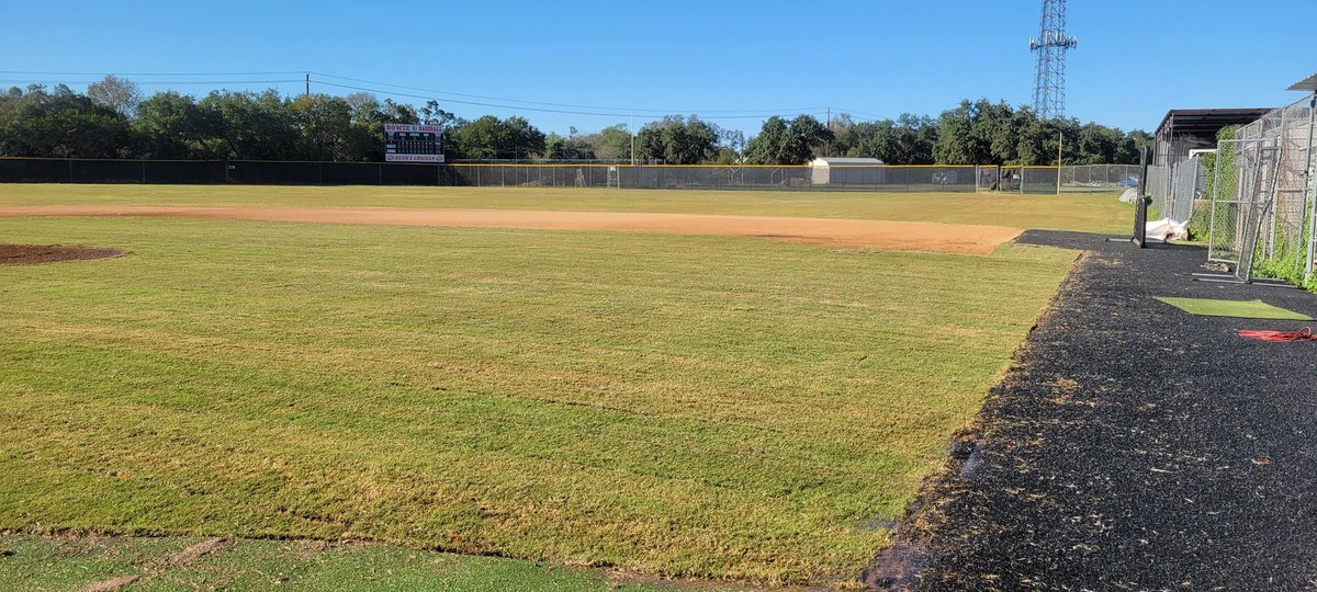 Field renovation is completed. Thank you to our Booster club, parents, players and all who made this possible. Colt and his crew @CTFieldscapes will take care of your field needs. GO DAWGS!