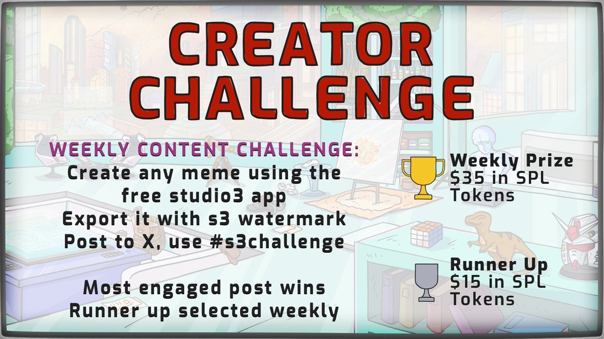 GM web3
Just a reminder, we are giving away $50 in weekly prizes to content creators. All ya gotta do is post to X, and use #s3challenge. Any meme, thread, chart or original post will qualify. 

Why farm useless tokens when you can get paid to create?