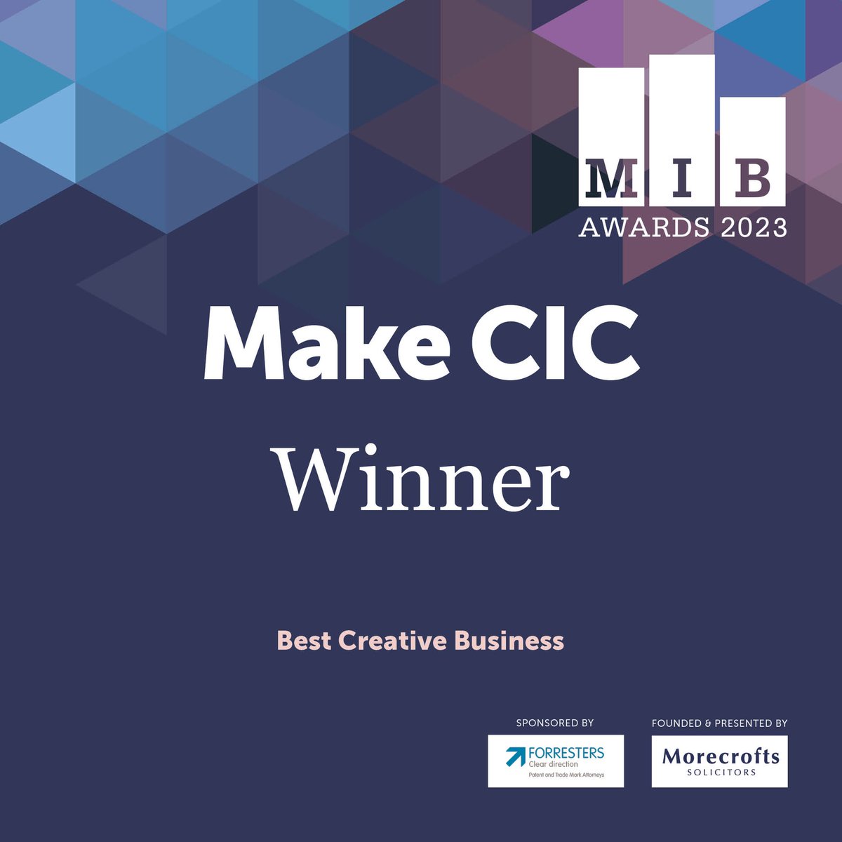 We’re delighted to announce that the Best Creative Business Award for 2023 goes to @MakeCIC - a purpose-driven social enterprise focused on uniting + enriching Merseyside communities through creativity, art and culture.   #MIB23 #MIBWinners