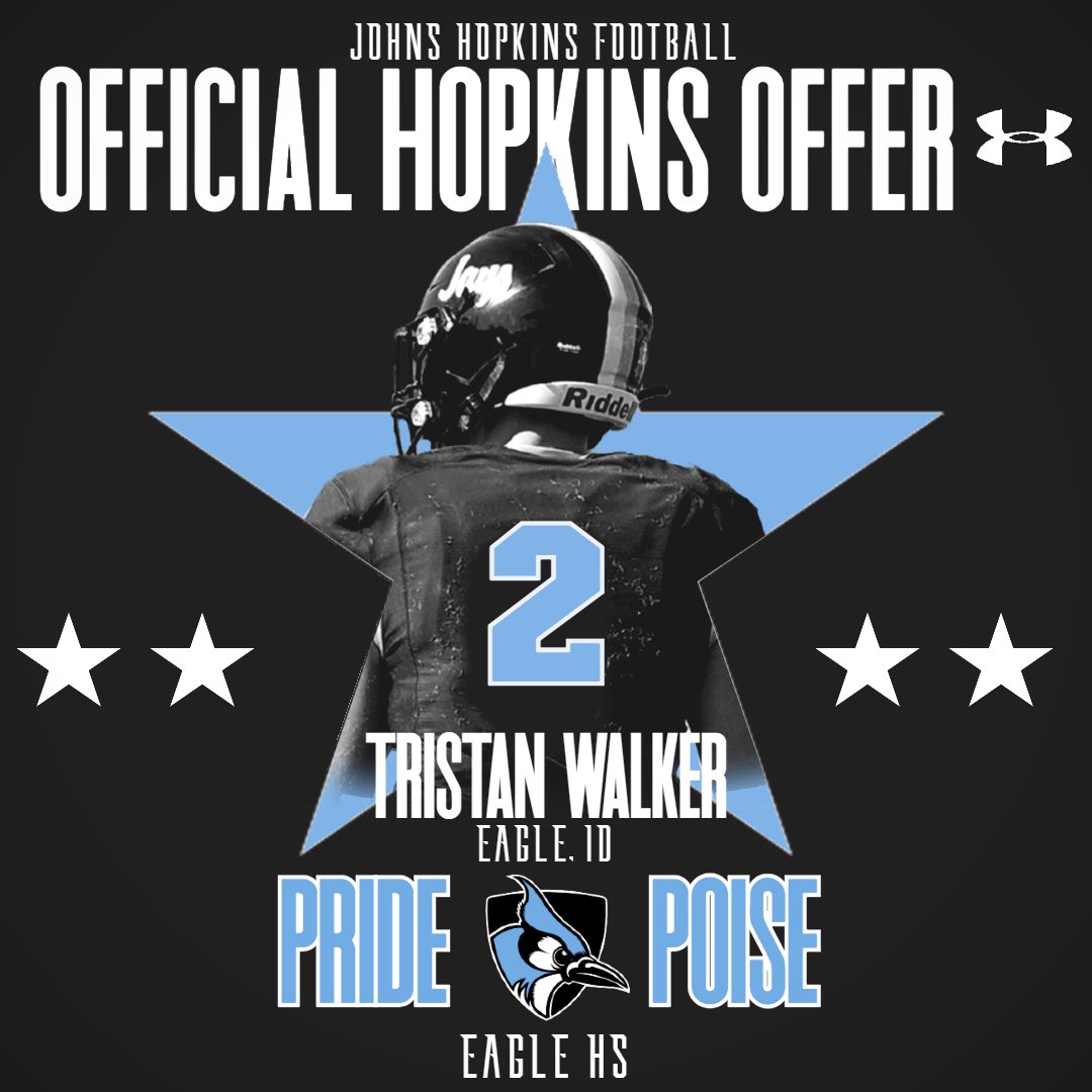 After a great call with coach <a href="/_BJ_Hill7/">B.J. Hill</a>, I’m excited to say that I’ve received an offer to attend and play football at <a href="/JohnsHopkins/">Johns Hopkins University</a> University! Huge thank you to <a href="/JHU_Football/">Johns Hopkins Football</a>! #PrideandPoise
