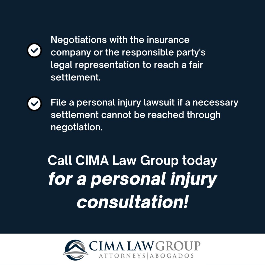 CIMALawGroup's tweet photo. Did you suffer a personal injury recently and unsure of where to start with filing a personal injury claim? We've got you! The process of filing an injury claim can vary on several different things. However, here are some general steps to take into consideration! #CIMALawGroup https://t.co/DOw0TNFaQr