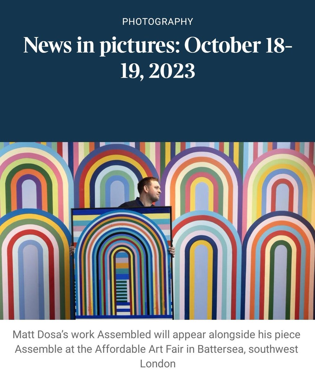 We were delighted to see Matt Dosa's vibrant art topping today's News in Pictures in @thetimes. Thank you @PohleRichard for the brilliant snaps 📸 Visitors can find Matt's work at @AAFLondon Battersea Autumn all weekend! thetimes.co.uk/article/news-i…