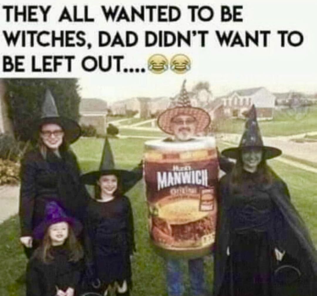 jimdiodati's tweet photo. Hungry for dinner & inspired by this Halloween costume idea⦠which witch is which? #witch #manwich https://t.co/k87I8I2GXE