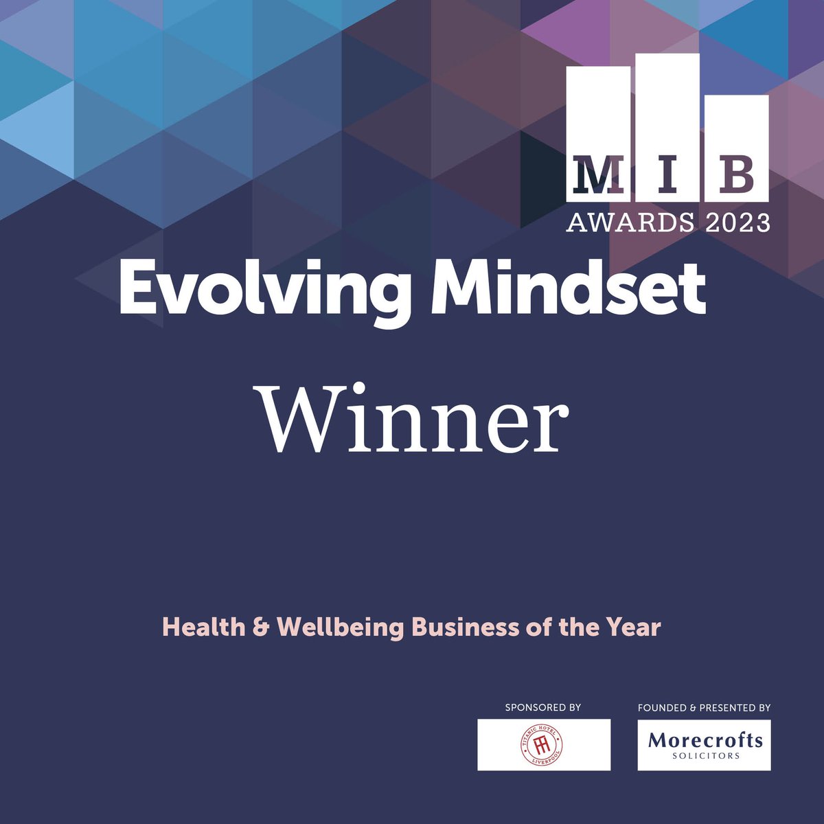 The Health and Wellbeing Business of the Year Award 2023 goes to @EvMindset - a non-profit mental health organisation established in 2019 to promote positive mental health in our communities Well done.