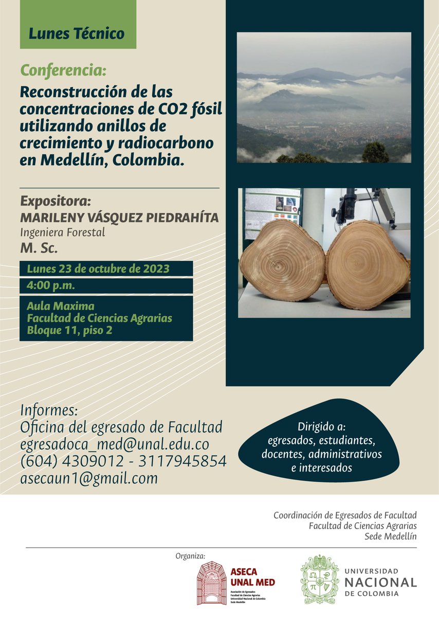 agrarias_med's tweet image. #Prográmese El próximo 23 de octubre los invitamos para participar del Lunes Técnico a cargo de ASECA UNAL MED.

#EgresadosUNAL