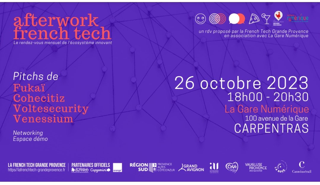 Invités à pitcher pour la #FrenchTech, nous avons décidé de prendre un virage inattendu!  
Retrouvez-nous le 26 octobre 2023.

<a href="/voltesecurity/">Voltesecurity by Thucy</a> #carpentras