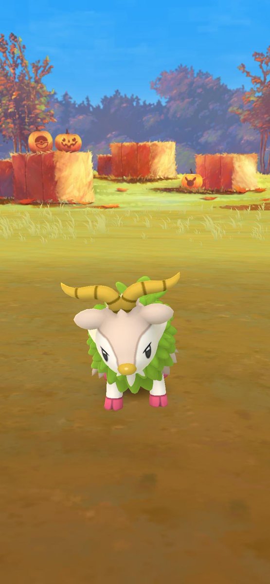 TheTomTom92's tweet photo. Had this shiny skiddo saved for this background and to catch it here at home 😁 #PokemonGO #HalloweenEventPart1 #ShinySkiddo #NonBinaryGaymer #TheTomTomEP https://t.co/HkFAWPovTJ