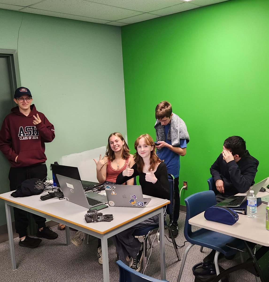 ash_ics's tweet photo. All Saints first ever CyberPatriot competition put on by the Air Force Association. 3 teams competed today against teams from across the world. It was just round 1, but 1 team was able to get 195 out of a possible 200 and the other 2 weren't far behind. 

#cyberpatriot23 #ASHics https://t.co/owi4dM2uqb