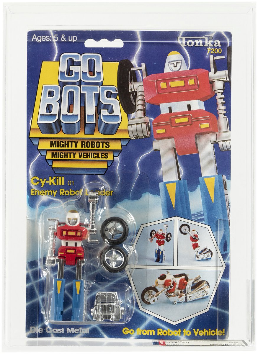HakesAuctions's tweet photo. NOVEMBER AUCTION PREVIEW! And it's not just @TransformersOfficial in @HakesAuctions' Fall Premier #auction either! Bidding on this #AFA 80 #GoBot #CyKill starts Oct. 24! 🏍🤖🏍
#Tonka #robots #actionfigures #collector #toycollector #80s #80sToys https://t.co/hl6xYB4yyX