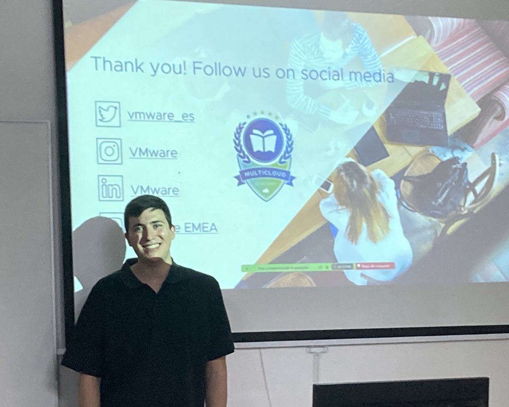 Hoy ha venido <a href="/vmware_es/">VMware_ES</a> a dar un curso de Kubernetes básico y avanzado a <a href="/infouex/">UEx</a>. Muchas gracias por la calidad del curso y del ponente.