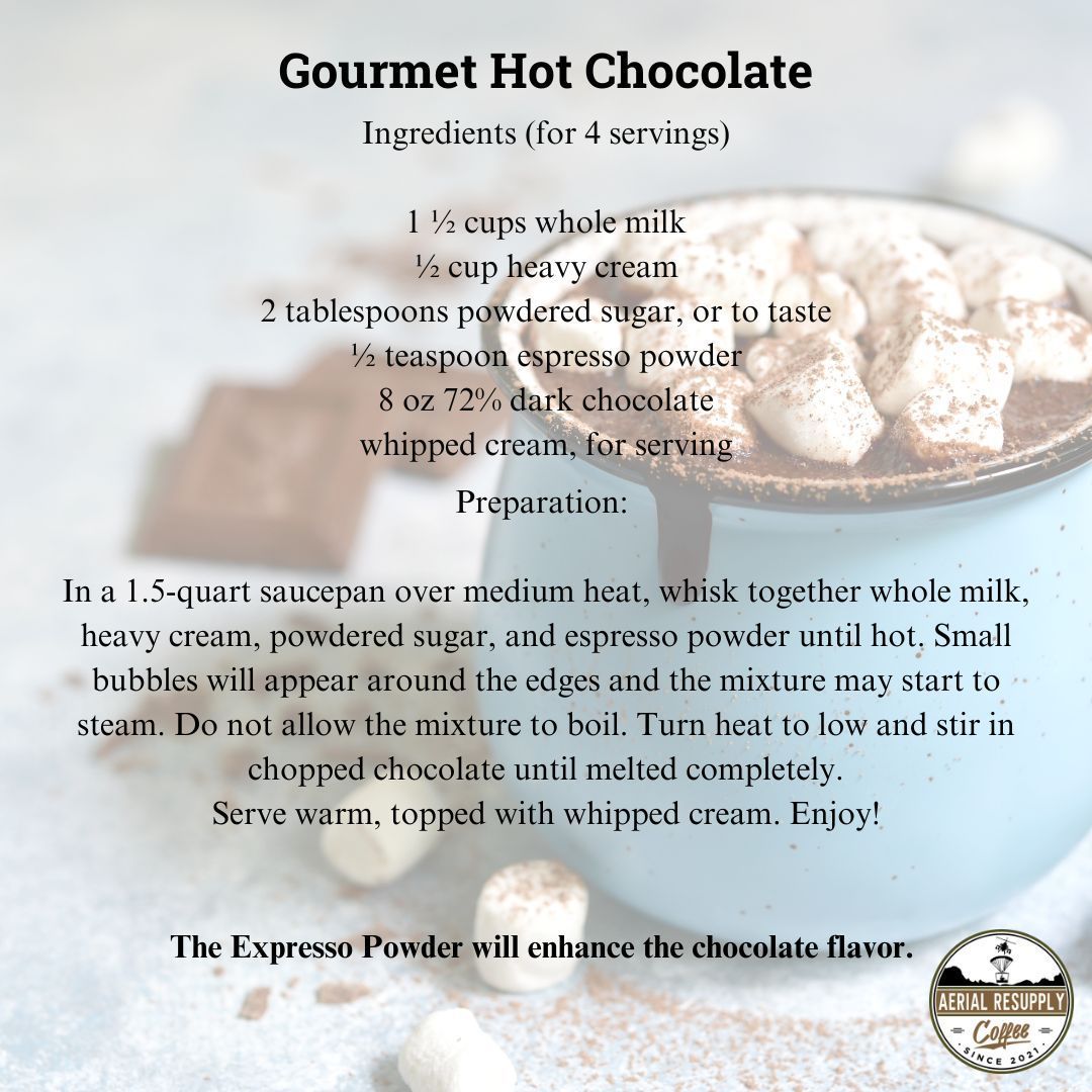 AerialResupply's tweet photo. Did you know you can give your Hot Chocolate a chocolate kick with some coffee/expresso?! Enjoy!
#coffeegrounds #hotchocolate #coffee #coffeelovers #staycaffeinated #supportforward #veterans #militaryspouses #firstresponders #military #logisticswinswars https://t.co/HuyTTyv57d