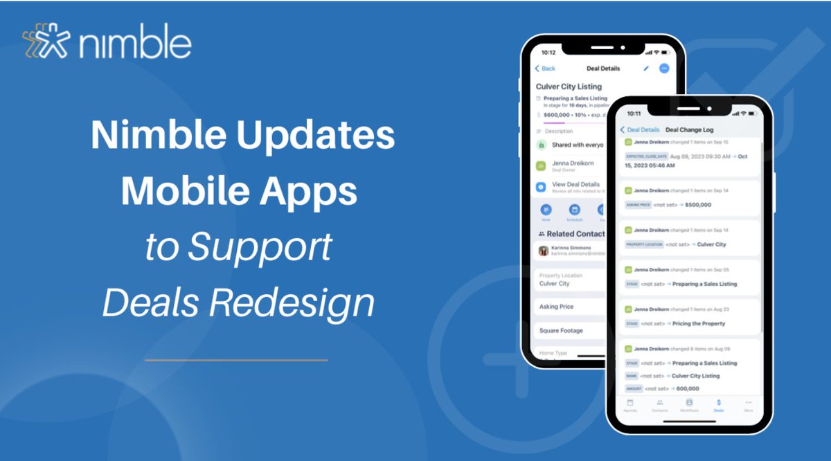 Nimble's tweet image. Boost your sales team&apos;s success with Nimble&apos;s latest mobile update! 📈 

Detailed changelogs, tagging, and seamless access to deal-related messages. 📧 Your sales strategy is now mobile!

Read More: ow.ly/noxg50PYJNM

#Sales  #SimpleCRM