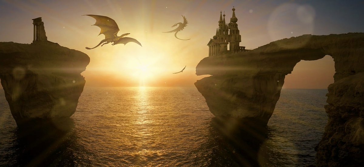 ginapoet's tweet image. dragons wake
their breath lights the sun on fire
dragons dance
their wings extinguish the flames
dragons sleep
#vss365 prompt "dusk"
#micropoem #scifipoetry #poetry #fantasypoem
Art by KELLEPICS (Pixabay)
