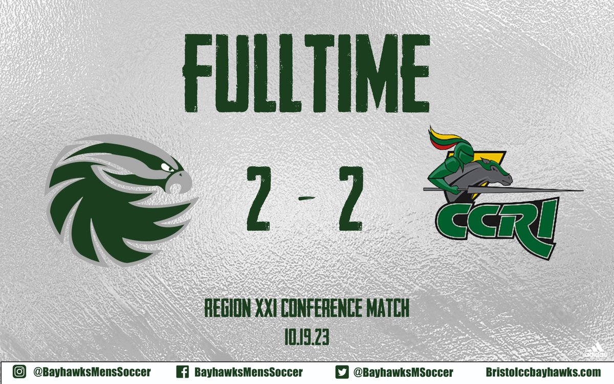 Bristol Mens Soccer (@bayhawksmsoccer) on Twitter photo FULLTIME: Bayhawks 2 - 2 Knights
The Bayhawks end the regular season with a point to secure their spot as the #3 seed in the <a href="/NJCAARegionXXI/">NJCAA Region XXI</a> conference tournament! FULLTIME: Bayhawks 2 - 2 Knights
The Bayhawks end the regular season with a point to secure their spot as the #3 seed in the <a href="/NJCAARegionXXI/">NJCAA Region XXI</a> conference tournament!
