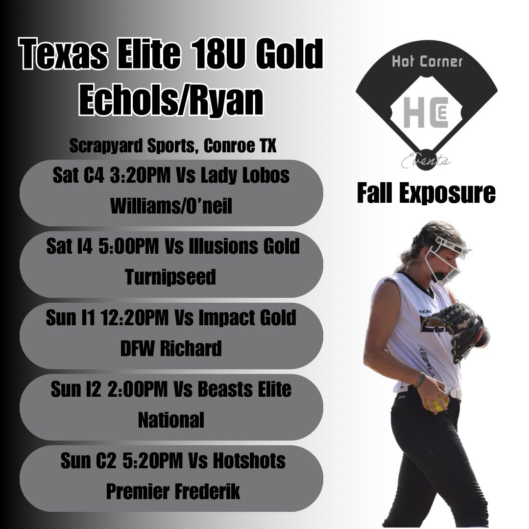 texaselite18s's tweet photo. Come check us out! ‘24-‘26 grads! @BaylorSoftball @LSUEBengalsSB @LSUsoftball @McLennan_SB @nicholls_sb @NUSBcats @BearkatsSB @AggieSoftball @TXStateSoftball @FlyerSoftball @UHCougarSB @UTSASoftball @RaginCajunsSB @ULM_Softball @UTAMavsSB @UIWSoftball @TexasSoftball https://t.co/xvfNMhnFpK