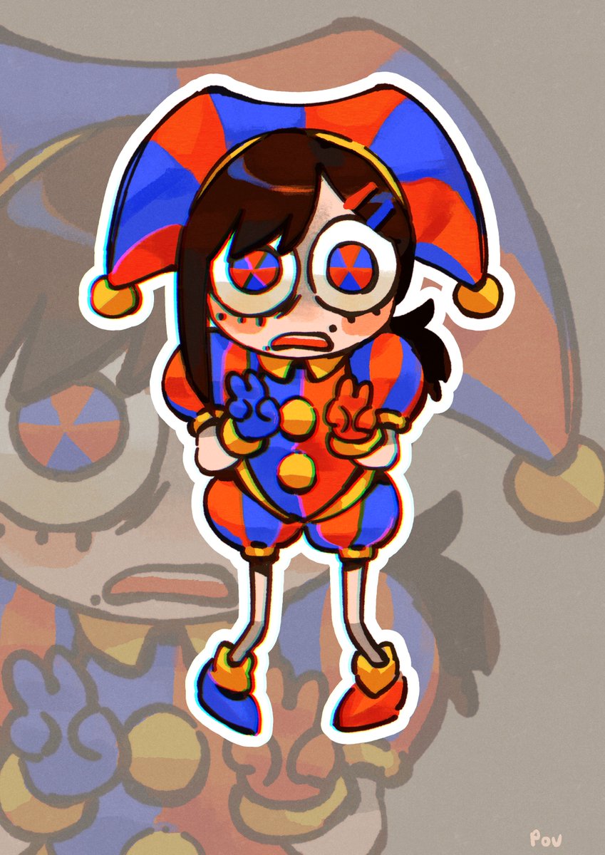 higashiyama kobeni 1girl mole under mouth gloves solo clown jester cap puffy sleeves  illustration images