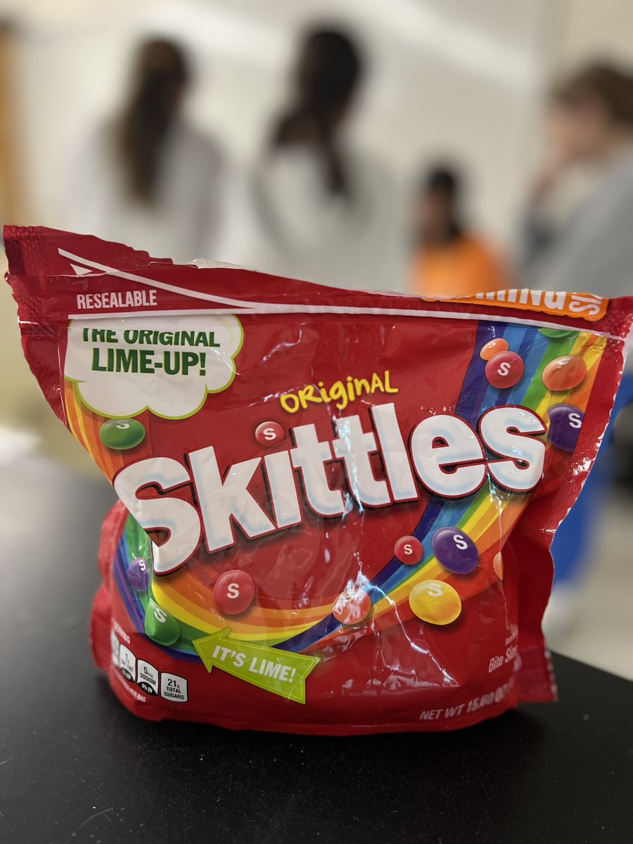 dcchill22's tweet photo. In my @MythBusters elective we were testing product claims and this group wanted to see if you can “Taste the Rainbow” as Skittles claims. Well, @RyanWOHara was 40% successful. @SHELLNORTHSHORE @drzublionis @CarolASmyth @donttrythis https://t.co/rXRCMTVJwQ