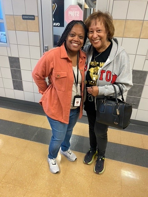 Volunteer Spotlight! This week, we spotlight community volunteer, Mrs. Carolyn Raineri! She volunteers each week in our library faithfully! We love seeing her on our campus!