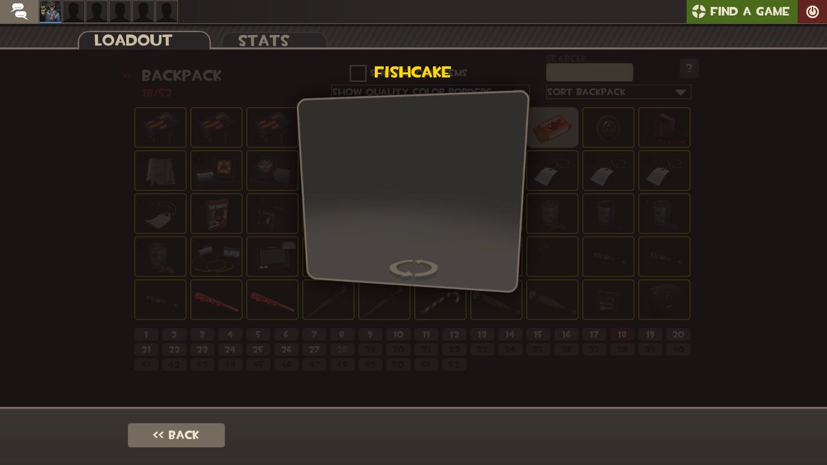 RepRez420's tweet photo. @valvesoftware please fix the fish cake not having an inspect model, ty. https://t.co/M7ocuCqTYZ