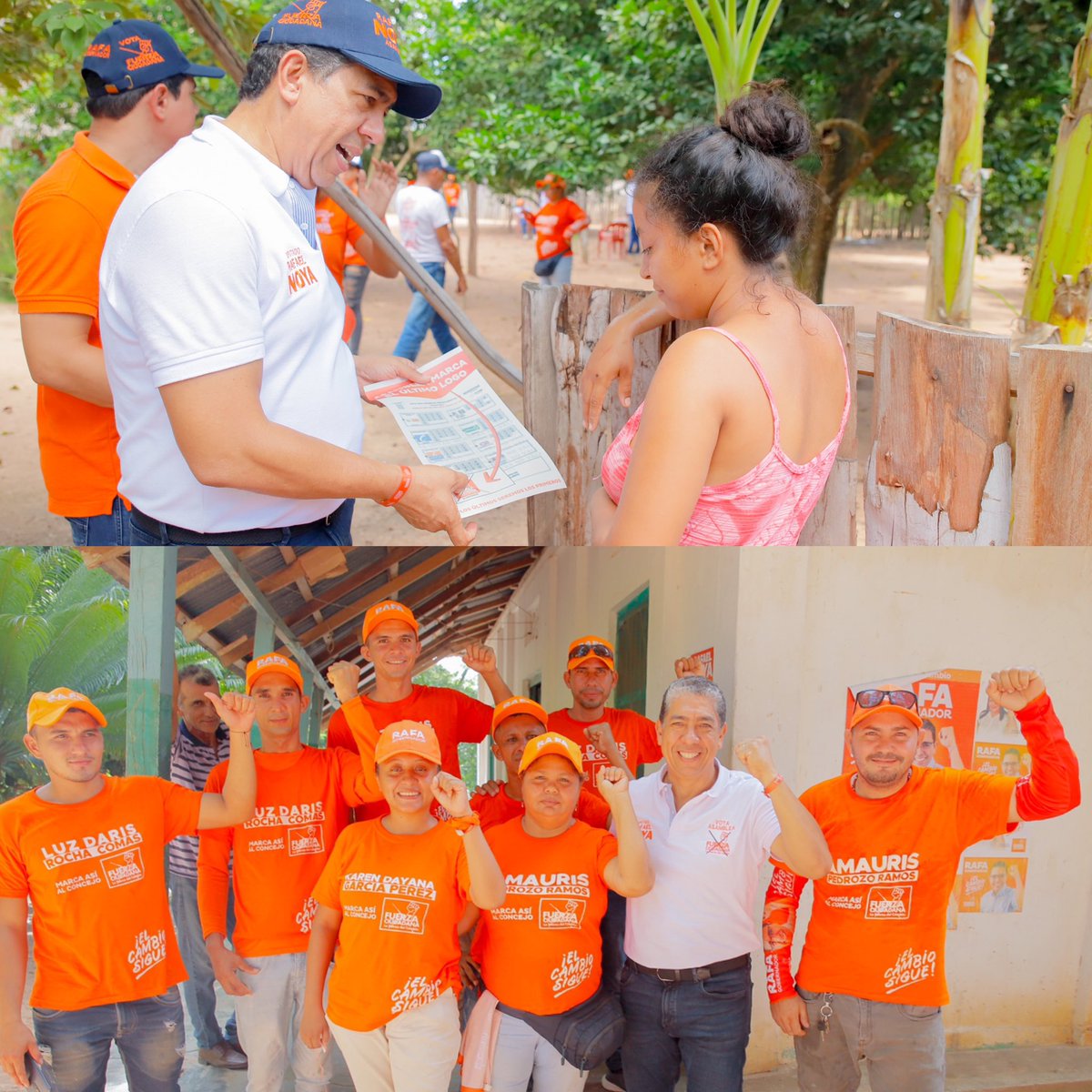 rafaelnoyag's tweet photo. Esta tarde hicimos recorrido #CasaACasa en la vereda #ElRecreo en el municipio de #SanSebastiánDeBuenavista; seguimos sintiendo el respaldo y apoyo de los magdalenenses en cada rincón que visitamos del departamento. 

Seguiremos trabajando por construir un Magdalena más digno para todos y para que el cambio siga y llegue a todos los magdalenenses. 🧡