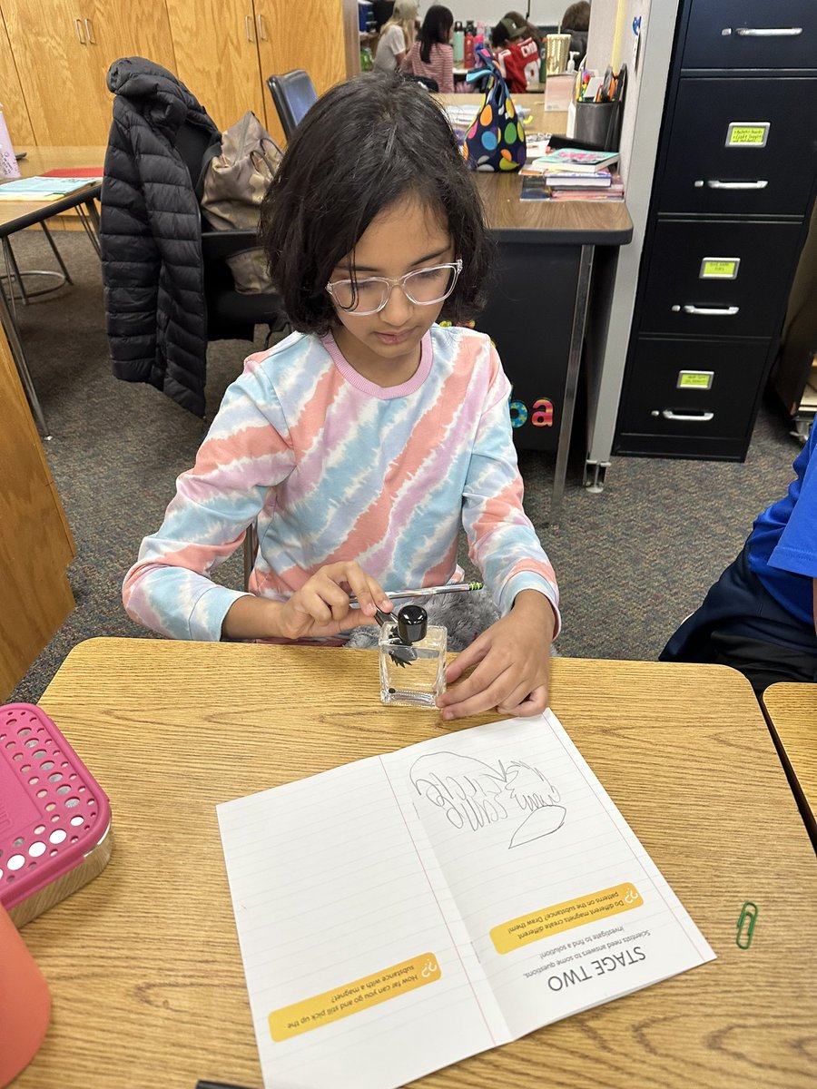 Thank you <a href="/DuPageChildrens/">DuPage Children's</a> for a fun learning lab! Our 3rd graders were determined to figure out the suspicious substance! #elevate203
