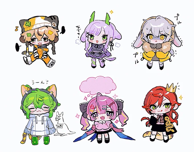 さいなんじとフレンドのどうぶつ占い結果の自我たち かわいく描けたから載っけちゃお 