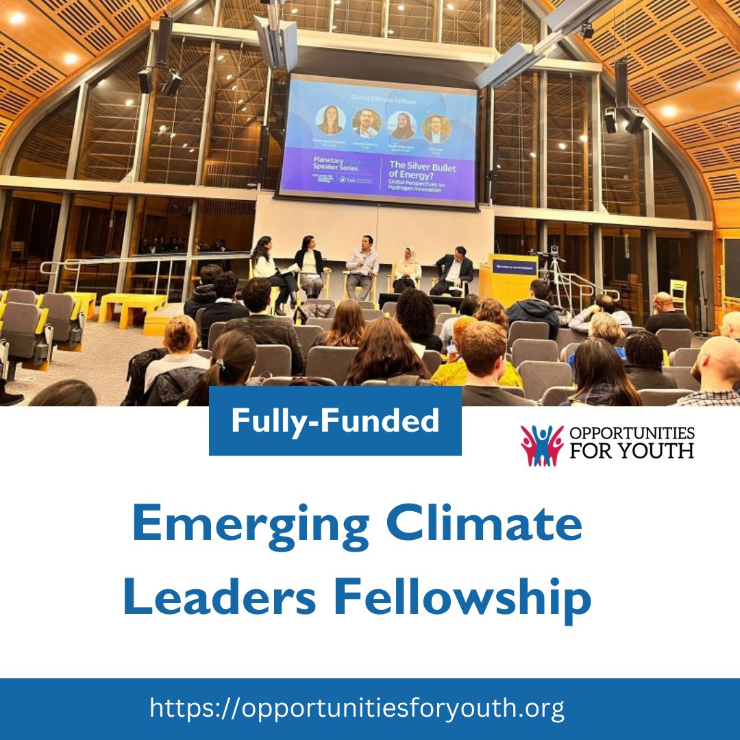 🌍 Yale's Emerging Climate Leaders Fellowship is Here! 🌱 Calling emerging champions from the Global South!

All costs covered!

Apply by Nov 1, 2023. Don't miss this life-changing opportunity.
Apply now: bit.ly/3S4XcTQ

#ClimateLeaders #YaleFellowship 🌿🌎🚀