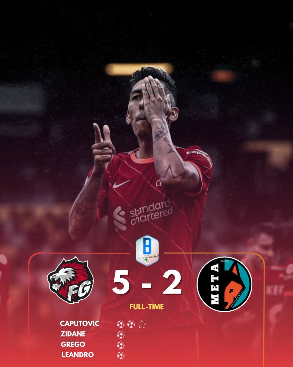 ❤ 𝑭𝑼𝑳𝑳 𝑻𝑰𝑴𝑬 🖤
🏆| @BTWNenSports
🗓| 1° Giornata 
🆚| <a href="/Meta_UnderRated/">Meta UnderRated</a>
✅| 5️⃣ - 2️⃣

⚽️| @Perfect79_yt
⚽️⚽️| @Yol00tony240
⚽️| <a href="/MTXGrego/">Grego</a>
⚽️| <a href="/Leandrooffcdm/">Leandro</a>

👟| @Perfect79_yt
👟| #GC_Operativo 
👟| <a href="/Leandrooffcdm/">Leandro</a>

🌟|@Yol00tony240